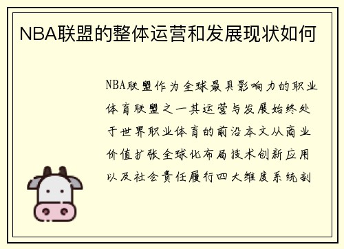 NBA联盟的整体运营和发展现状如何